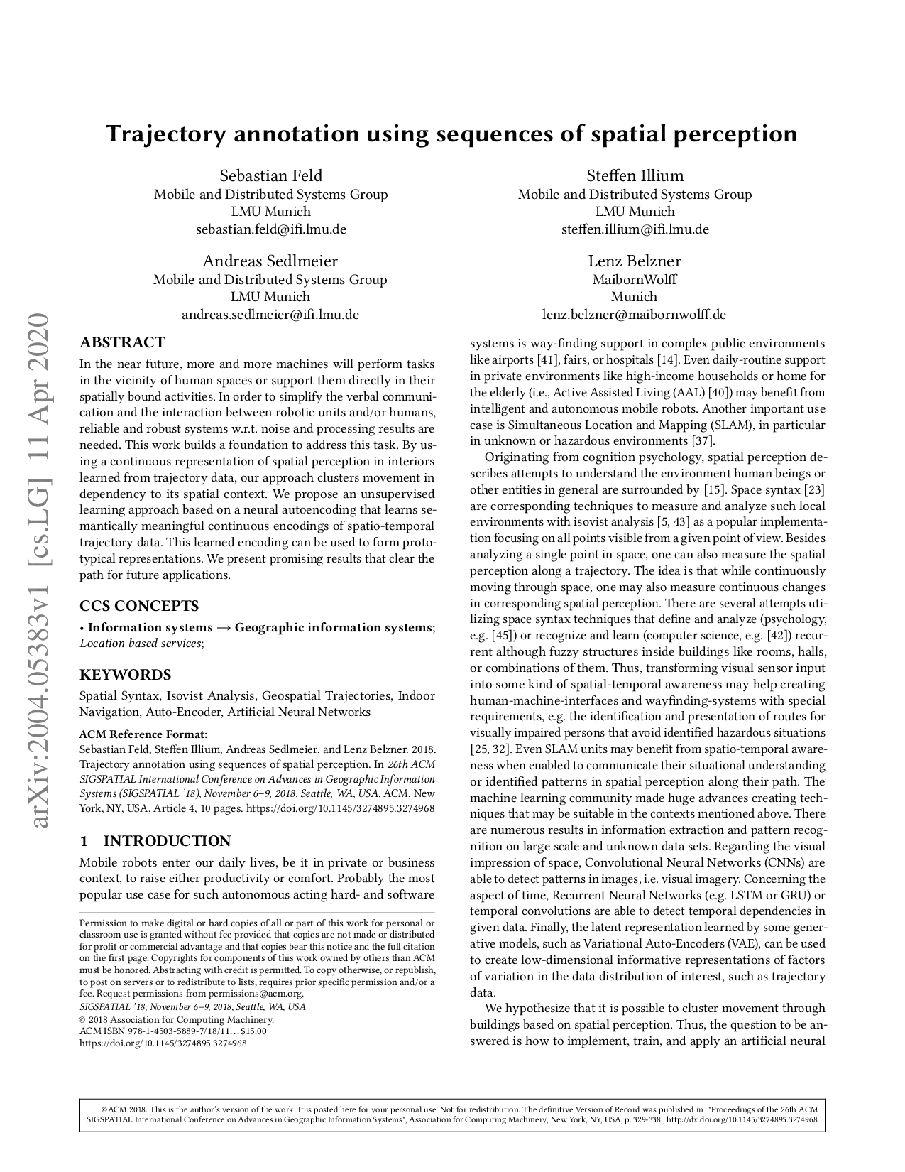 Preview for Trajectory annotation using sequences of spatial perception