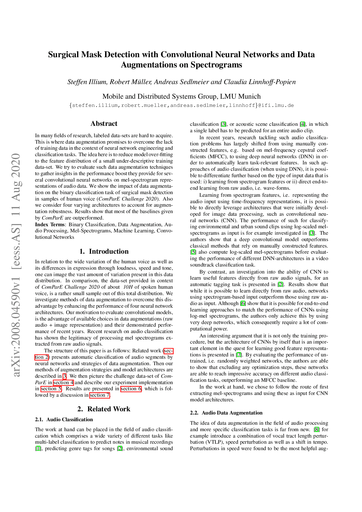 Preview for Surgical mask detection with convolutional neural networks and data augmentations on spectrograms