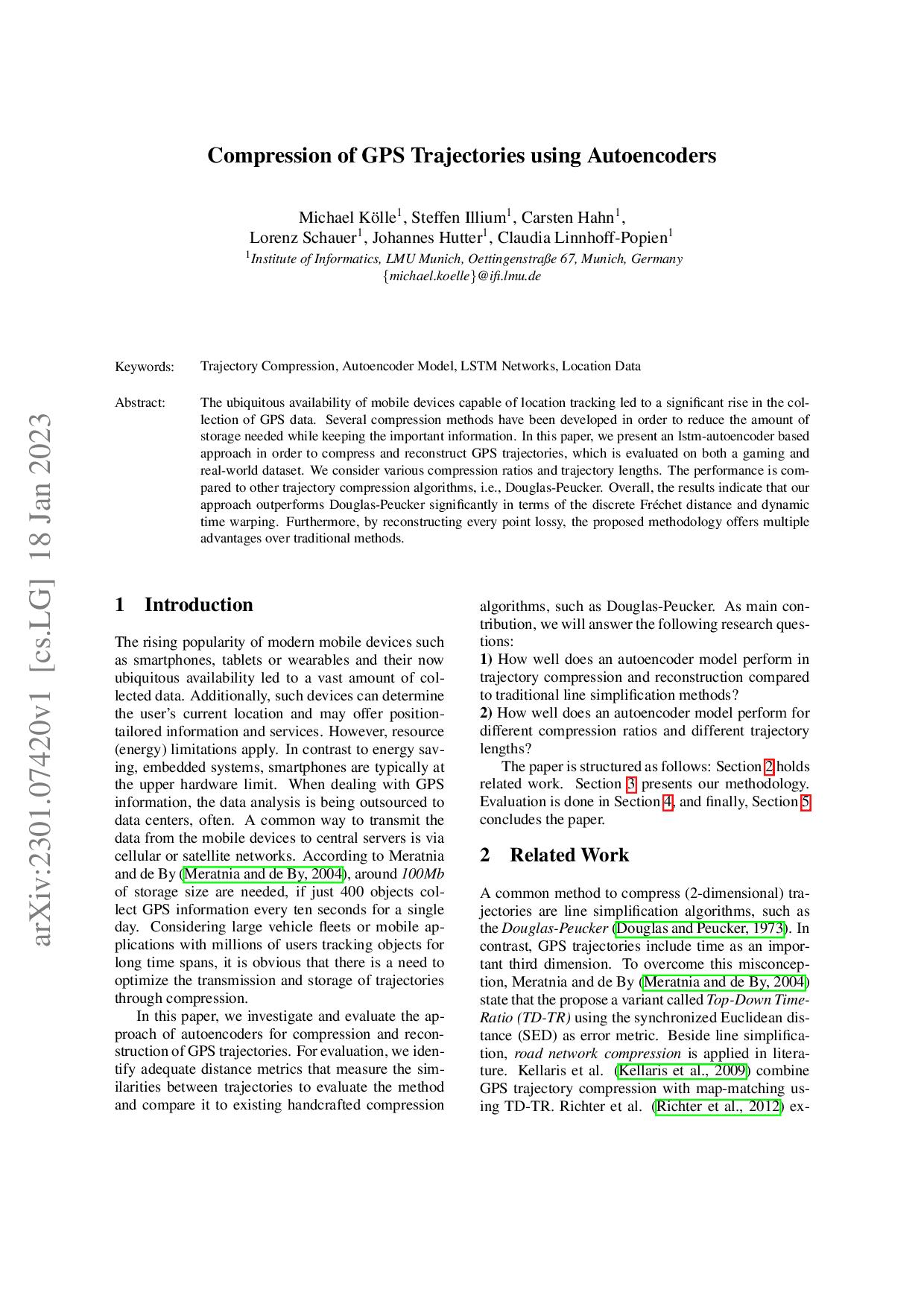 Preview for Compression of GPS trajectories using autoencoders